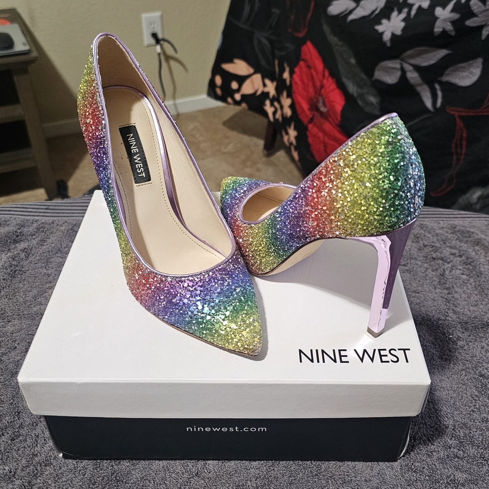 Nine West Multicolor Glitter Heels